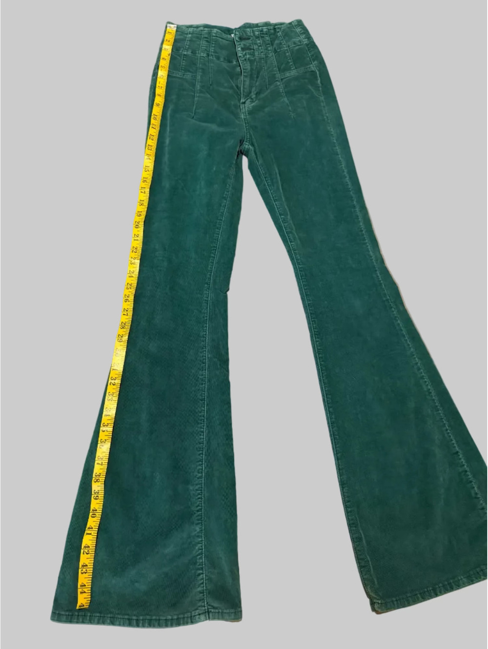We The Free Free People Green Corduroy High-Rise Flare Pants Size 26